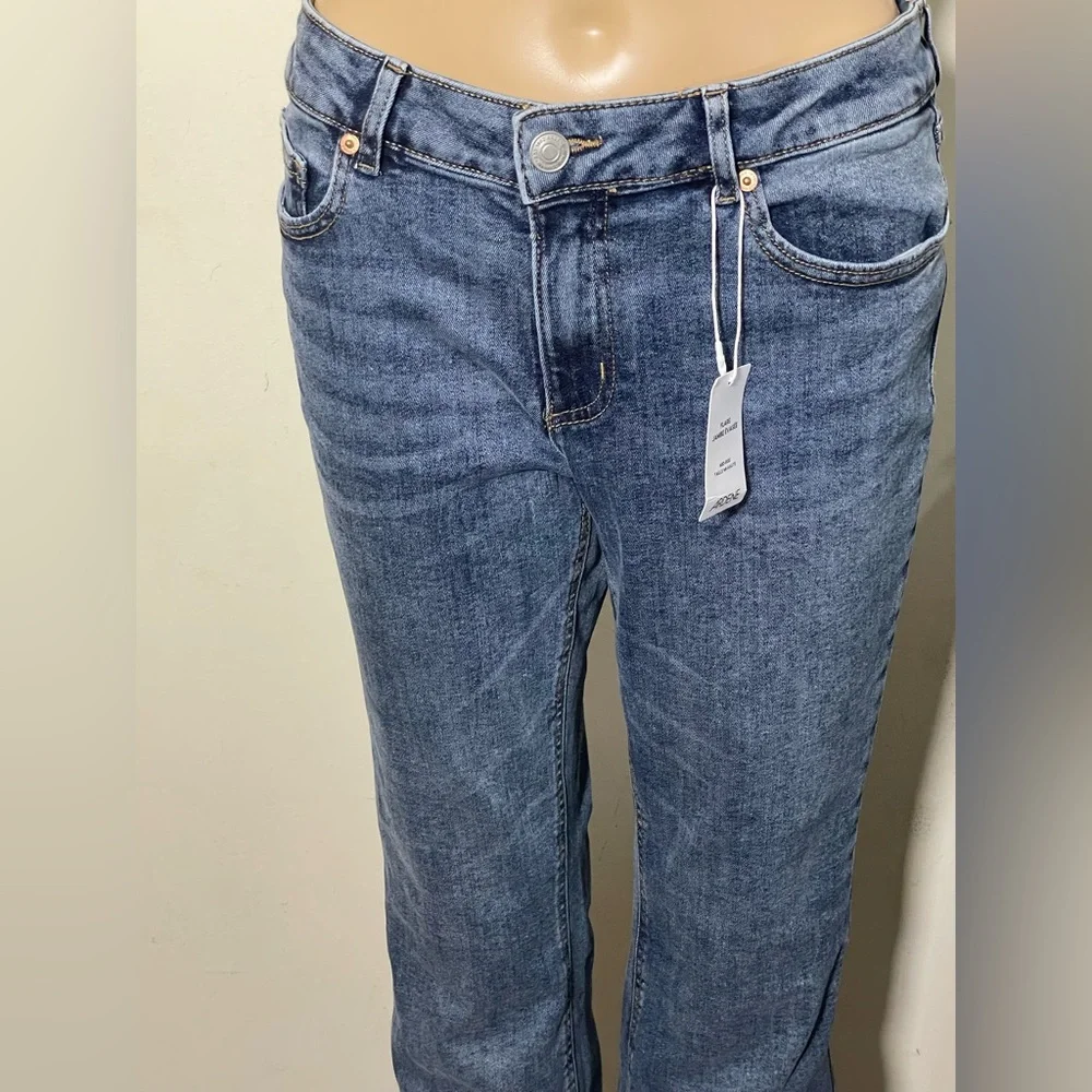Sz 9 Ardene women’s mid rise flare leg blue jeans stretchy jeans - Picture 7 of 13